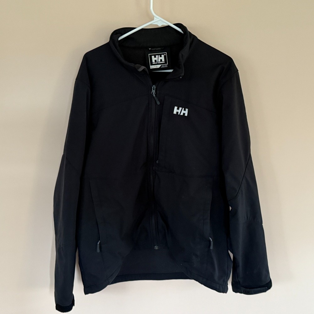 Helly Hansen Soft Shell Jacket Black FUll Zip Men's Size XL