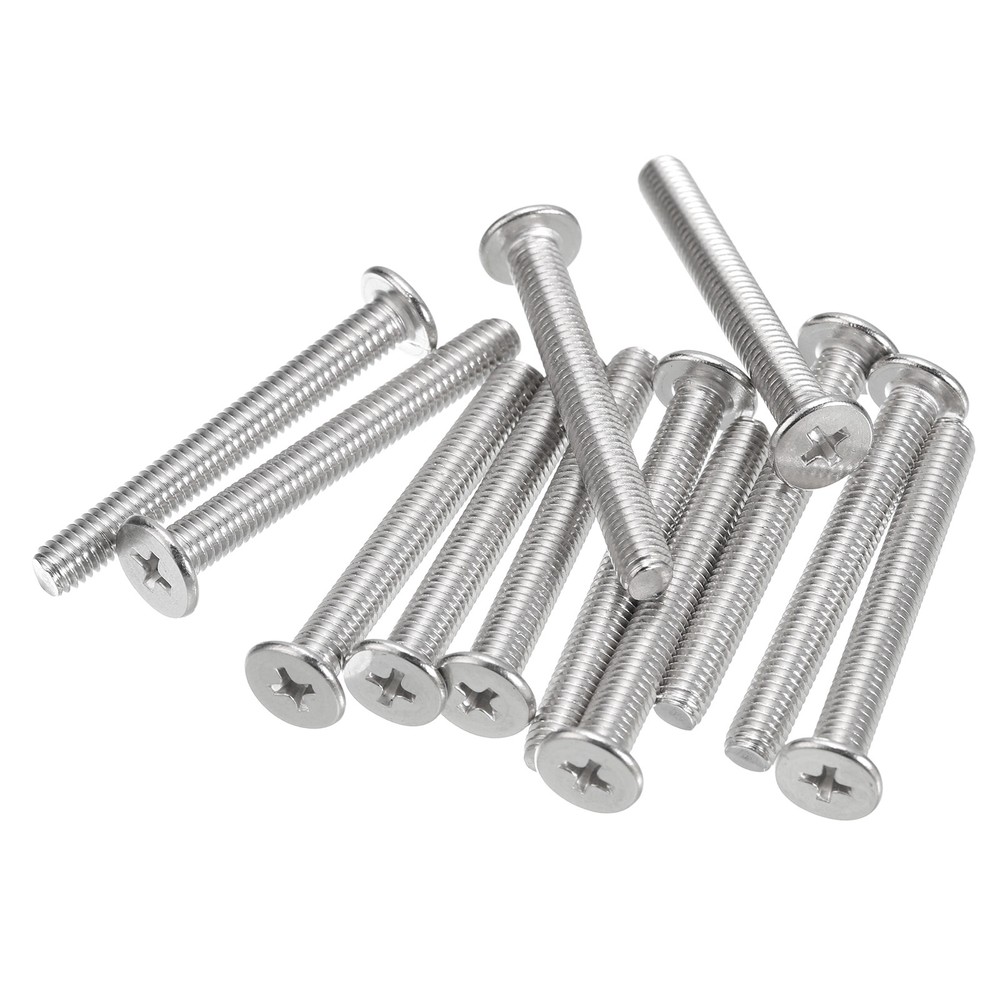 M5-0.8 x 40mm 30Pcs Metal Flat Round Head Screws Phillips Drive Machine Bolt