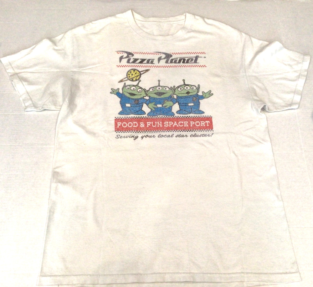 Pixar Toy Story Pizza Planet Aliens white T-Shirt XXL