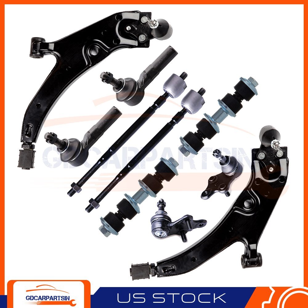1992-97 Toyota Paseo 10Pcs Suspension Kit Control Arms Ball Joints Tie Rods Sway Bar