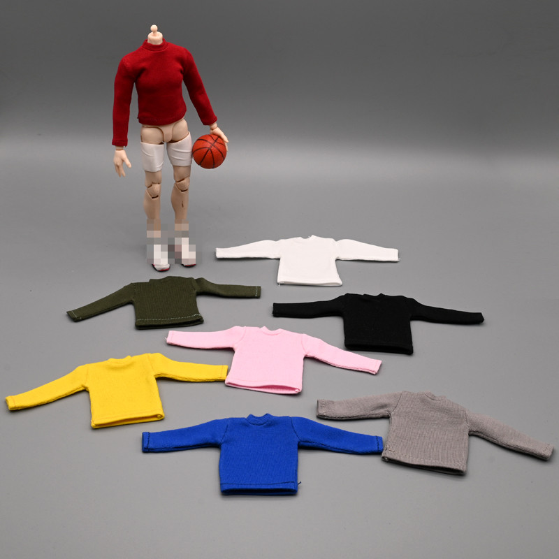 1/12 Scale Male Long-sleeved T-shirt Sweater Clothes For 6'' Action Figure Body