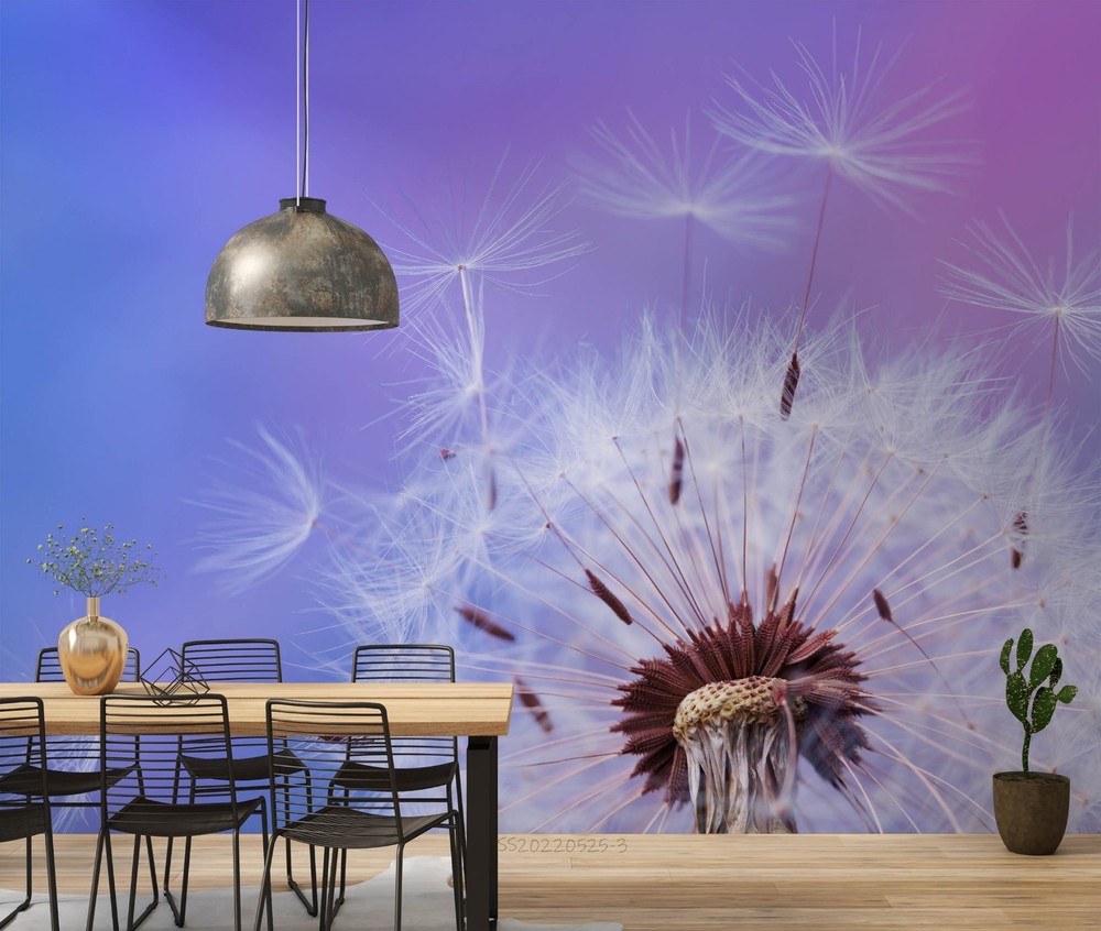 3D Dandelion Seeds Plant Closeup Wall Murals Wallpaper Murals Wall Sticker