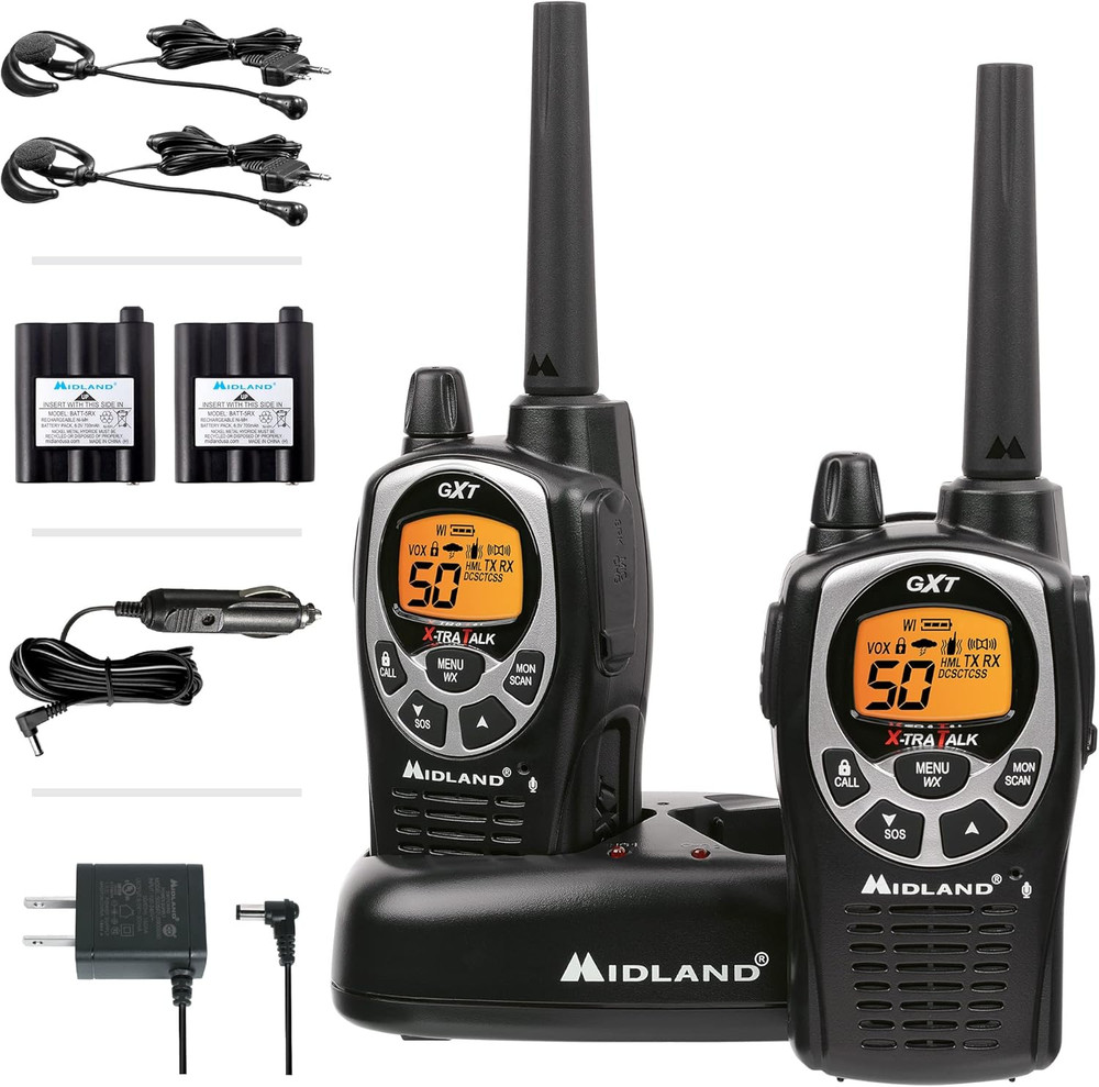 GXT1000VP4 GMRS Two-Way Radio (50 Channel, Long Range, 142 Privacy Codes, SOS, N
