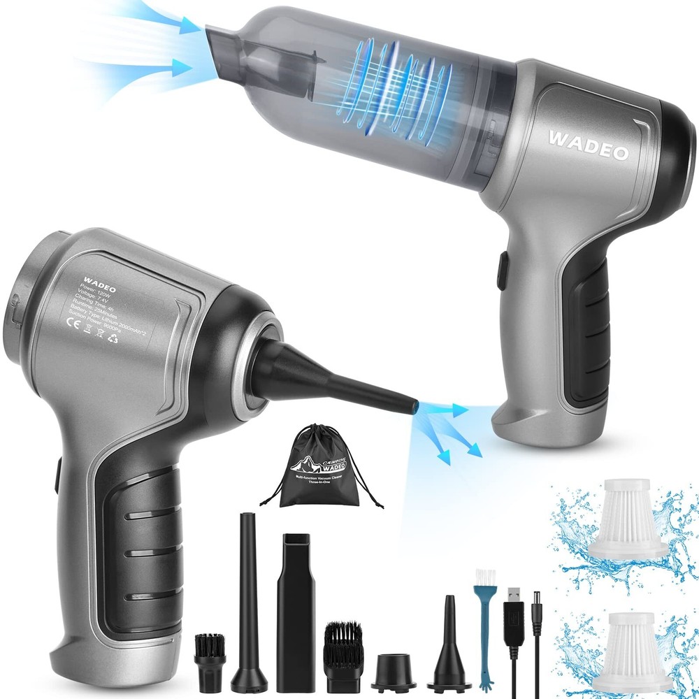 WADEO Handheld Vacuum Cordless, 9000PA Car Vacuum Portable Cordless, Mini Vac...