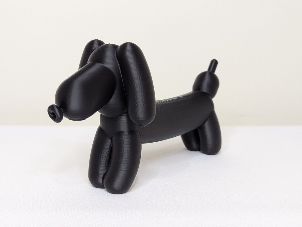 Balloon Dog BLACK Dachshund Sausage Dog Figurine Cute Display Gift 3d Print
