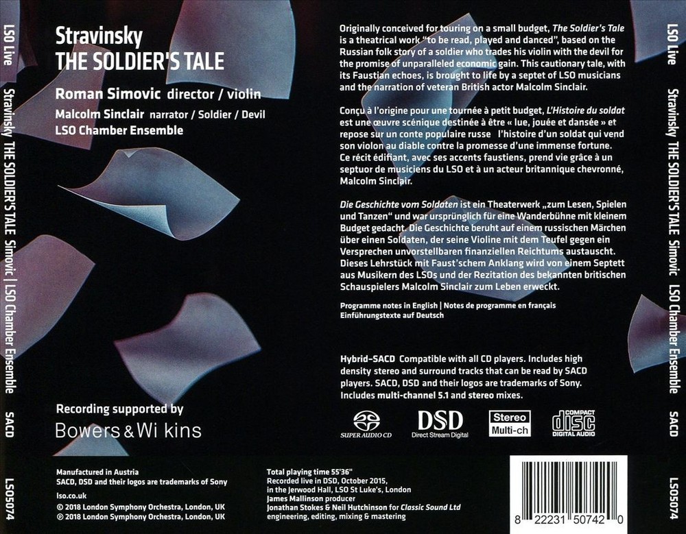 Roman Simovic/London Symphony Orchestra Chamber Ensemble/Malcolm Sinclair Stravi