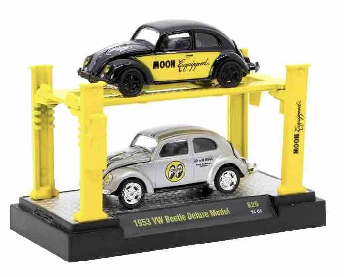 M2 MACHINES 1953 VW BEETLE DELUXE MODEL 1:64 AUTO LIFT 2 PACK MOONEYES 2024