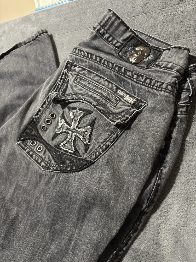 VTG Y2K Baggy Jeans Men’s Size 40 Hip Hop Grunge Goth Punk Vintage