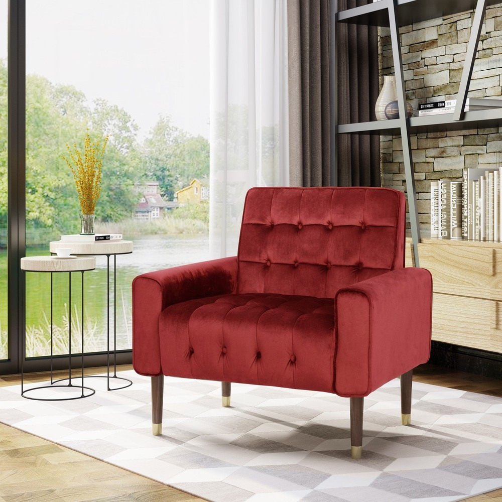 Bourchier Button-Tufted Velvet Armchair - Elegant Luxury Seat by Christopher