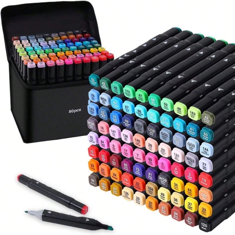 48-168 Color Double-Tip Alcohol Markers for School & Art
