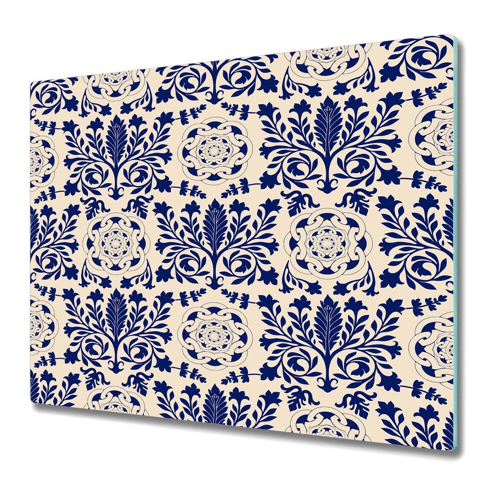 Glass Chopping Board Utensil Board Vector damask purple and golden 60x52