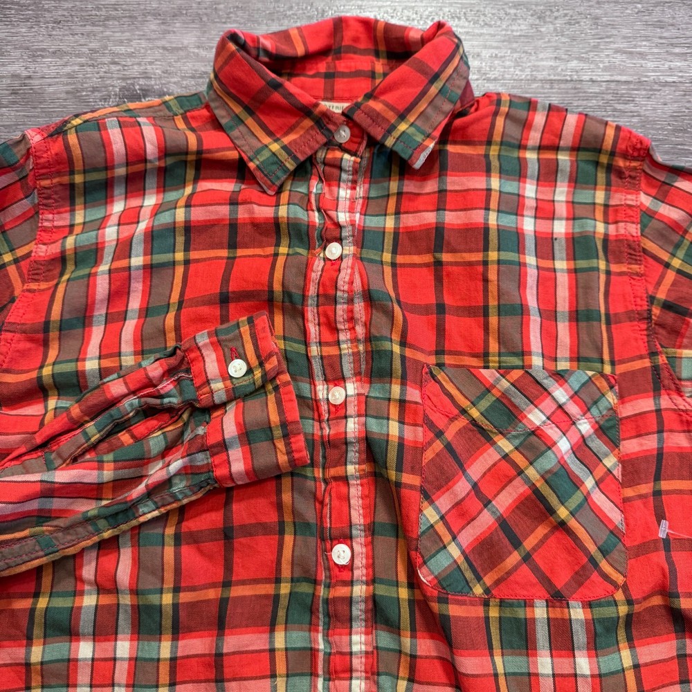 Denim & Supply Ralph Lauren Shirt Womens Small Red Plaid Button Up Boyfriend