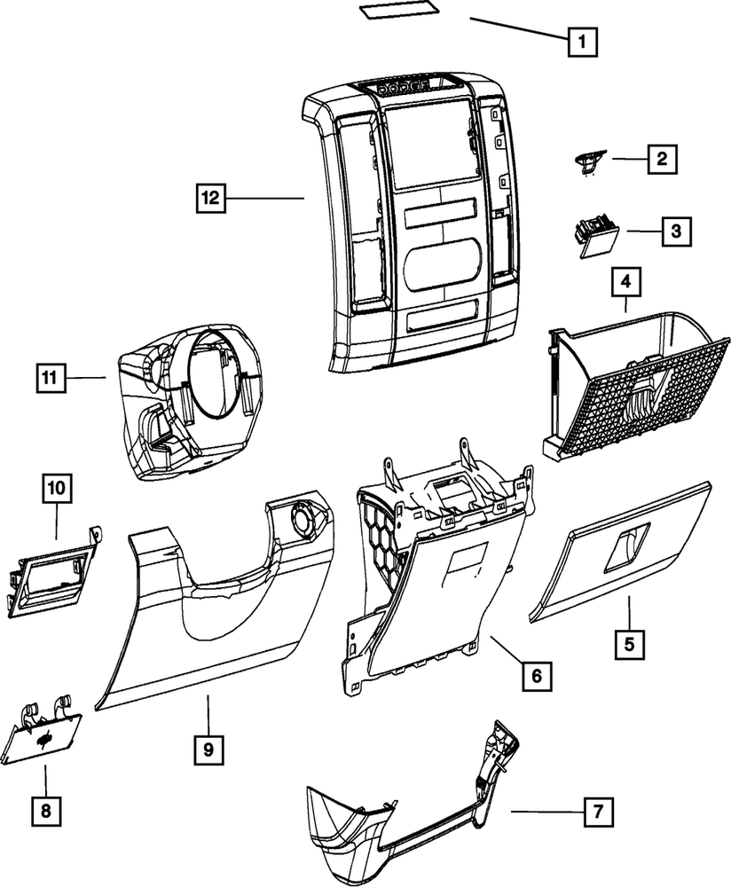 Genuine Mopar Console Mat 1NL93DX9AA