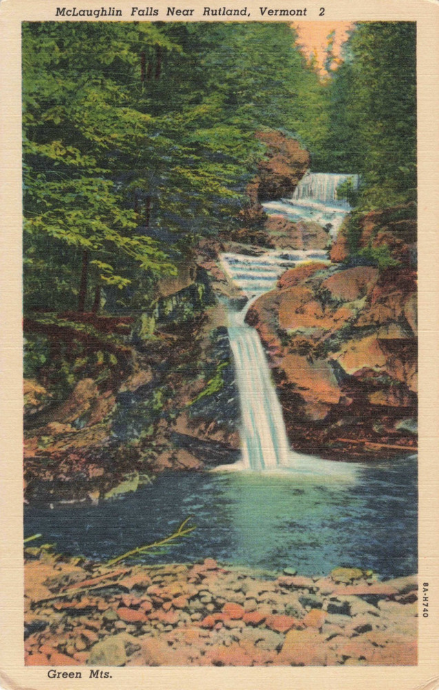 McLaughlin Falls near Rutland Vermont VT - Postcard