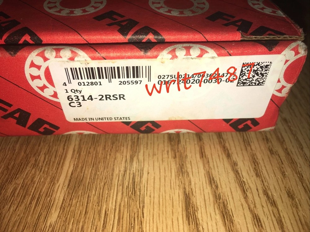 NEW FAG 6314-2RSR-C3 deep groove ball bearing 1PCS #PA