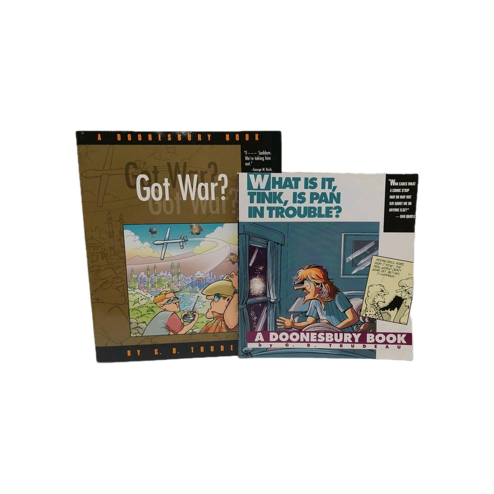 Got War & What Is It Tink Doonesbury Book By G.B. Trudeau Comics Set Of 2