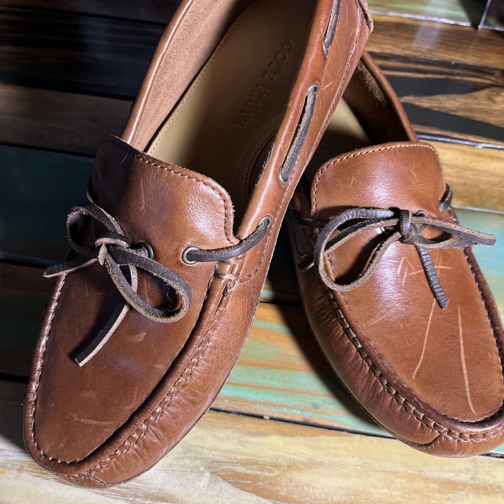 Cole Haan Gunnison Mens Brown Leather Driving Moccasins Loafers Shoes Size 7M