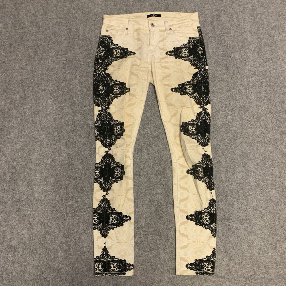 7 For All Mankind Jeans Womens Size 26 Skinny Distressed Denim Pants