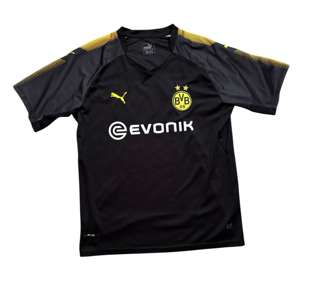 Puma Shirt Mens Sz XL Iconic Black Borussia Dortmund 17/18 Away Replica Jersey