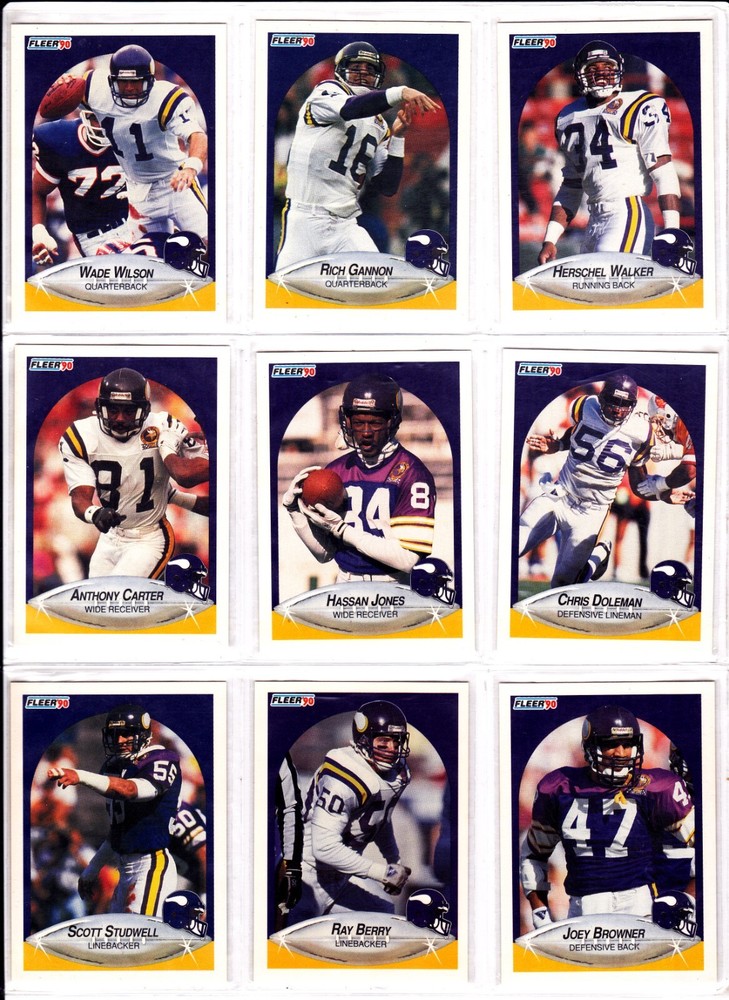 Minnesota Vikings 1990 Fleer Team Set (15) w/RC Herschel Walker Rich Gannon