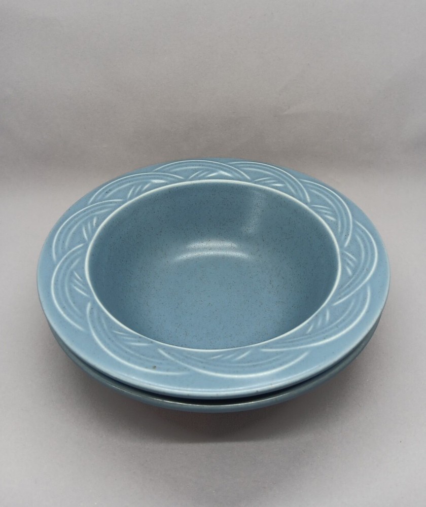 Pfaltzgraff Acadia Bay Blue 6.5-inch Soup Cereal Bowls Set of 2-image