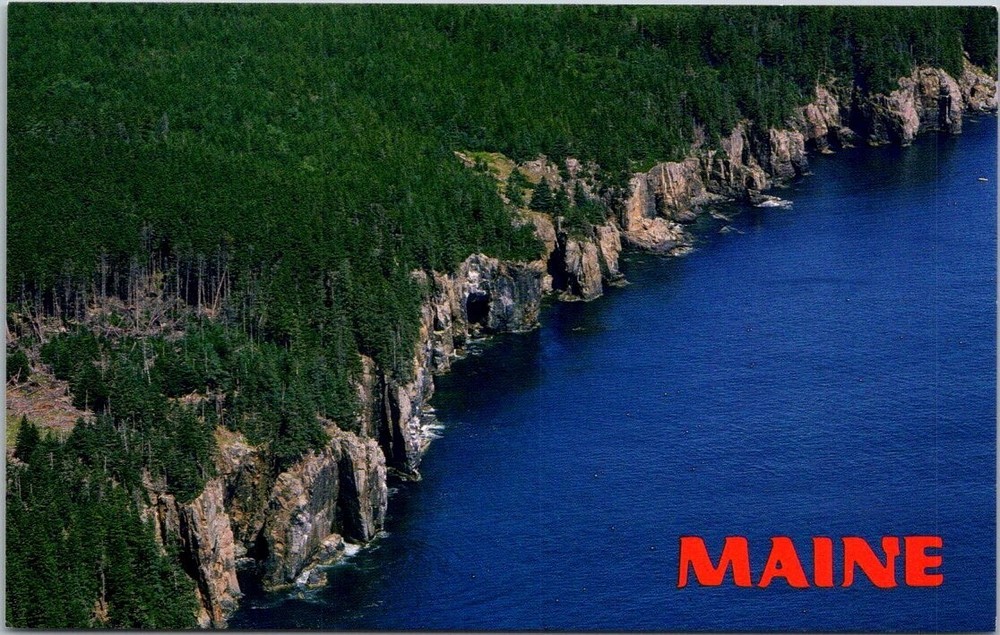 Otter Cliffs Acadia National Park Maine Vintage Chrome Postcard Unposted A92-image