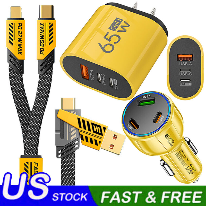 65W Fast Type C Wall Charger , 4-In-1 65W Super Fast Cable For Cell Phone iPad