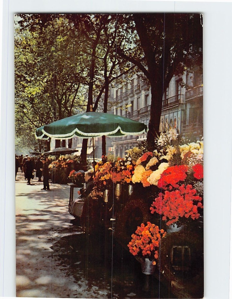 Postcard Rambla de las Flores Barcelona Spain