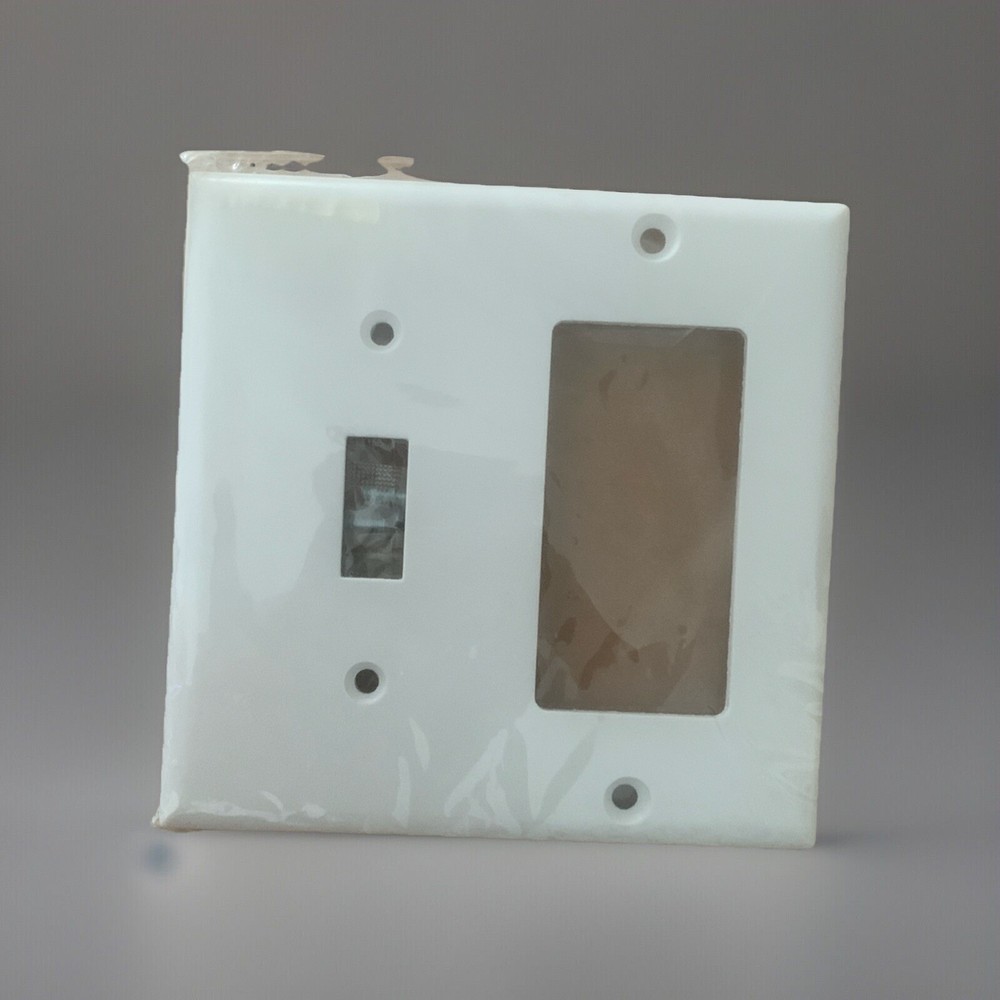 PLASTIC DECORATOR WALL ROCKER & TOGGLE WALL PLATES 2153W EATON (PACK 8)