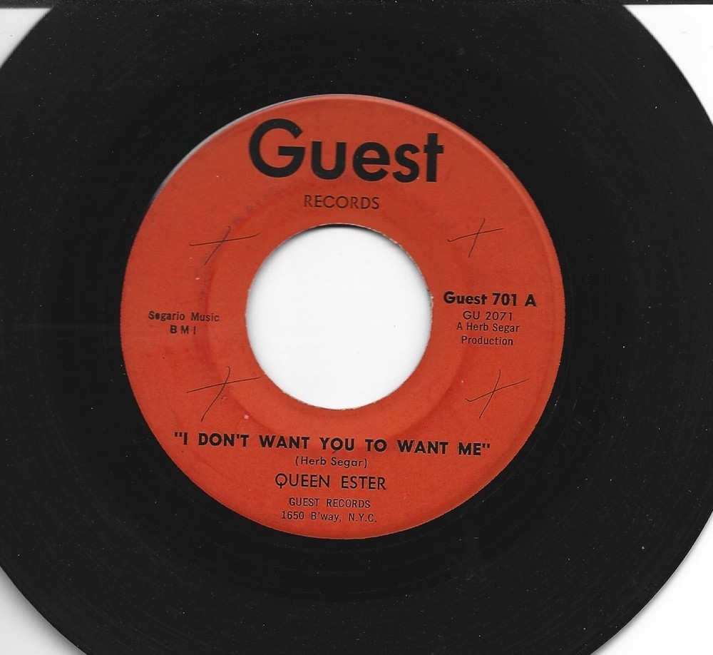 Northern Soul R&B Popcorn 45 - Queen Ester - Take It Easy Baby - Hear - Guest