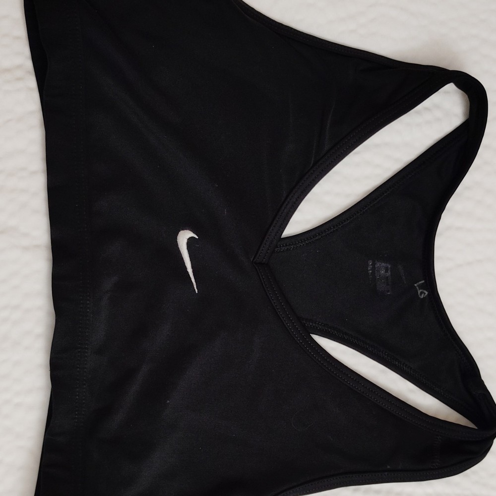 Nike Dri-FIT Women's Black Racerback Sports Bra L Medium Support Wireless