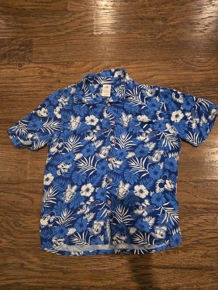 Disney Mickey Mouse Fab 5 Hawaiian Shirt Small S Button Up Shirt Donald Goofy