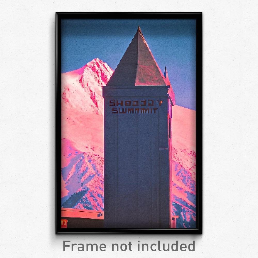 Pixel Art Poster - Shady Summit (8 Bit Psychedelic Trippy Video Game Print)