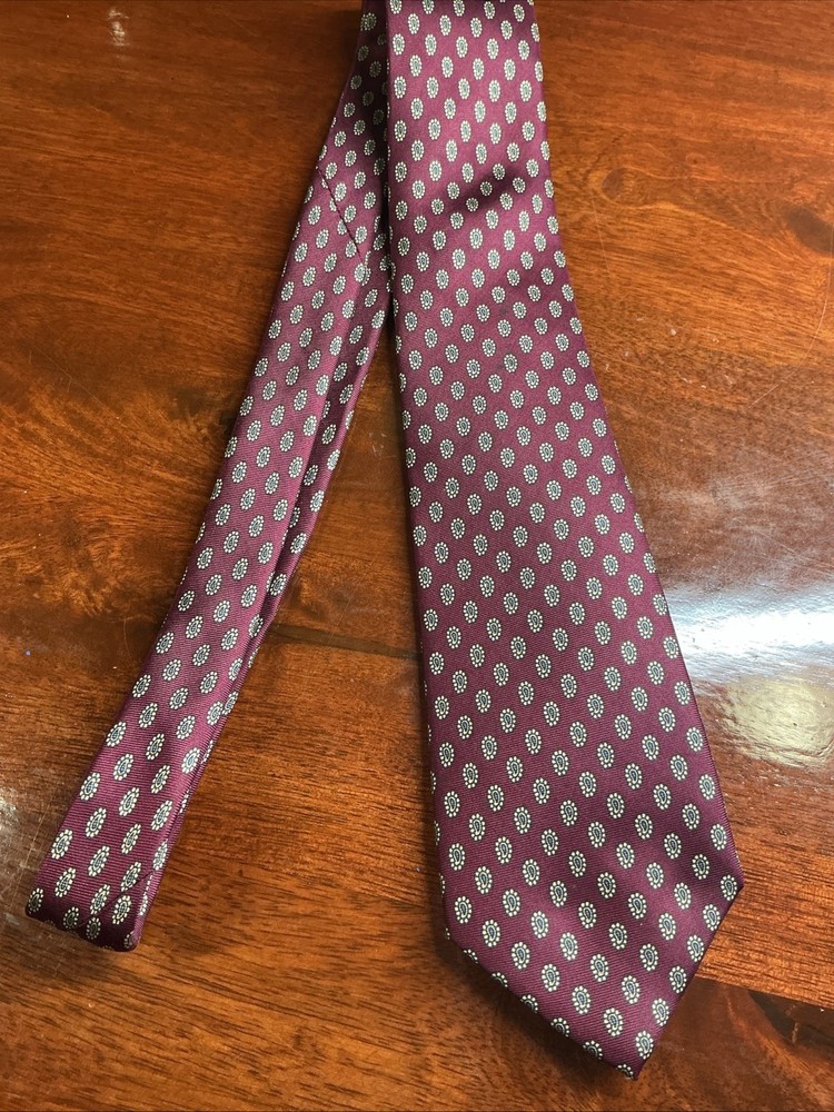Vintage Angelo Bosani 100% Silk Made In Italy Burgundy Paisley Mens Neck Tie