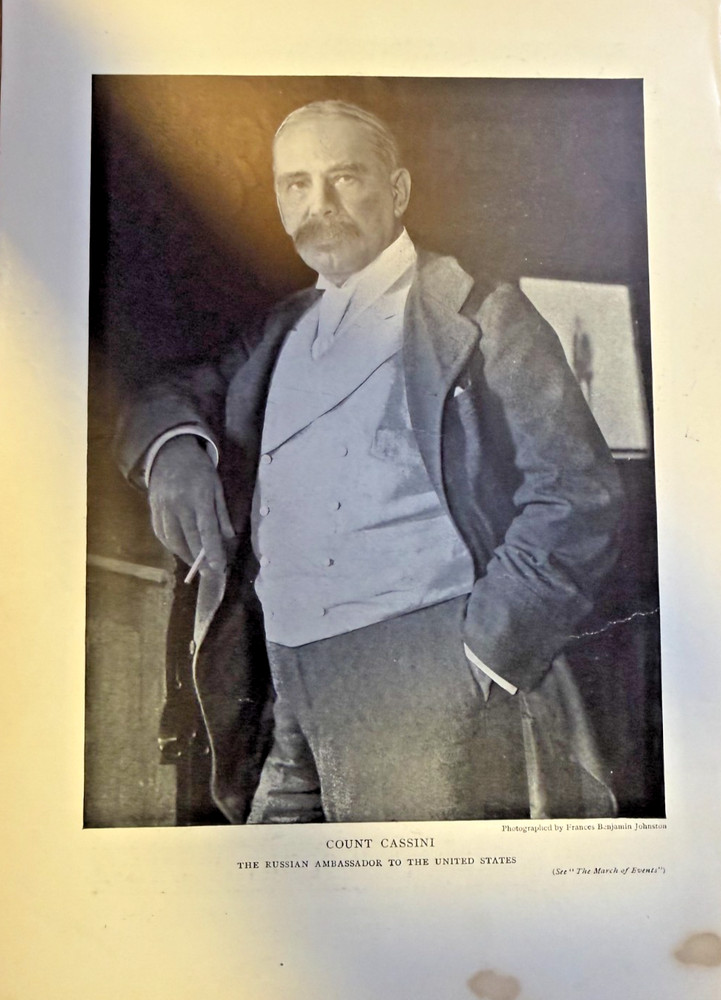 1903 Vintage Magazine Illustration Count Cassini Russian Ambassador to America