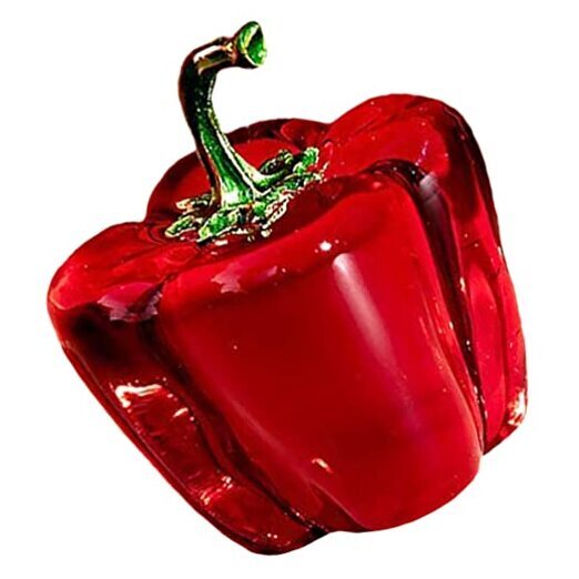 Office Decor Crystal Chili Figurines Glass Bell Pepper Paperweight Red
