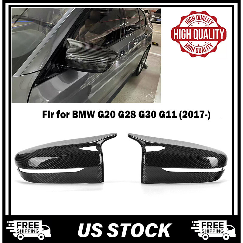 Carbon Fiber M Style Side Mirror Cover Caps For BMW 3 Series G20 G30 2019-2023