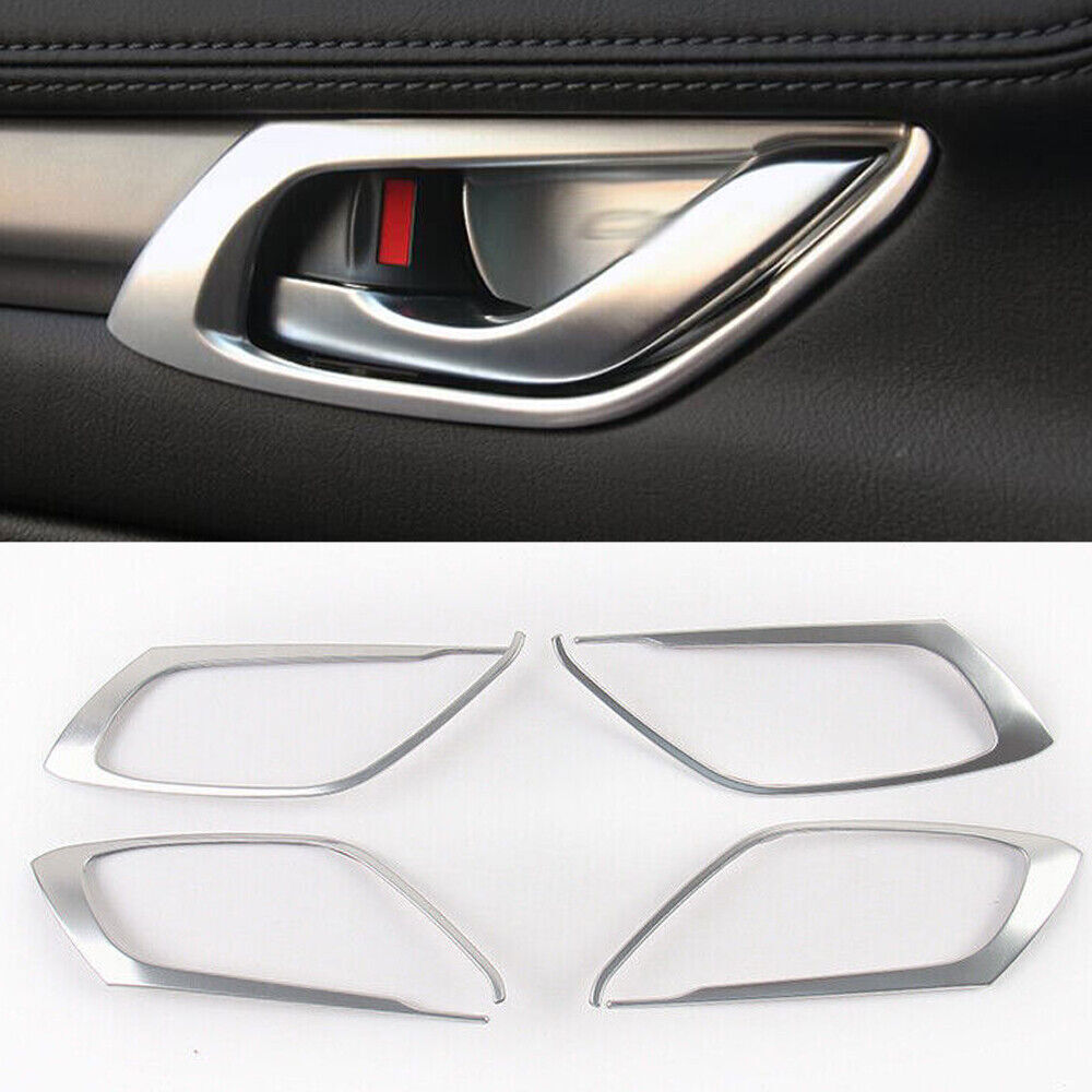 For Mazda CX-5 2017-2021 Silver Titanium Inner Door Handle Bowl Frame Trim Kit
