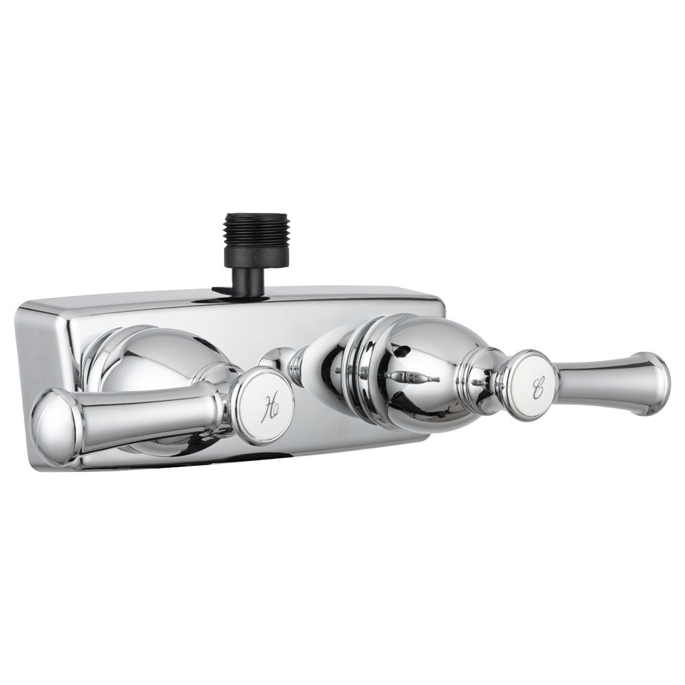 Dura Faucet DF-SA100L-CP RV Shower Faucet Valve Diverter Hot/Cold Handles Chrome