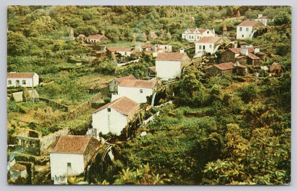Azores Portugal Terceira Island Watermills Moinhos de Agua Postcard