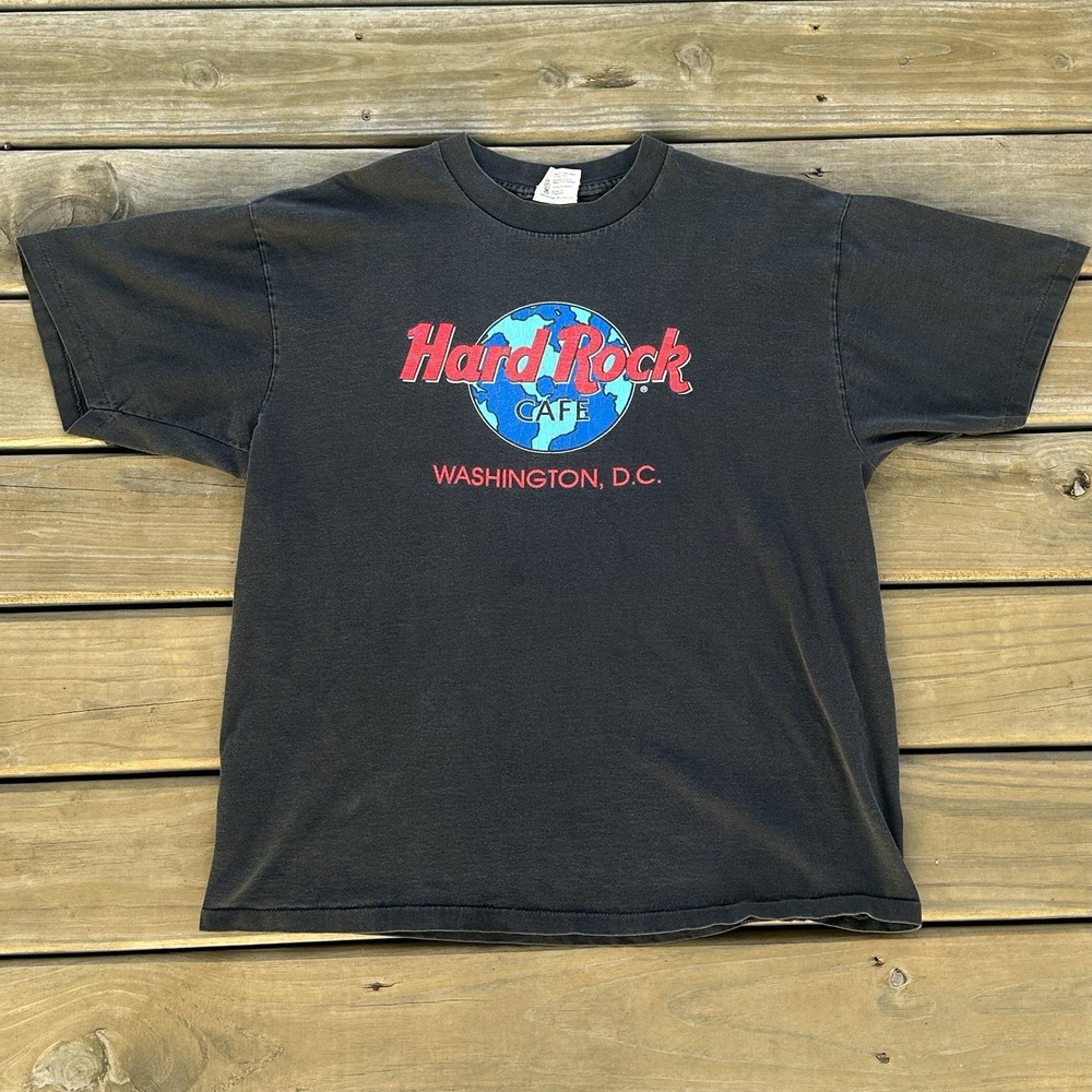 Vintage 90s Hard Rock Cafe Washington, D.C. T Shirt Adult XL Black Short Sleeve