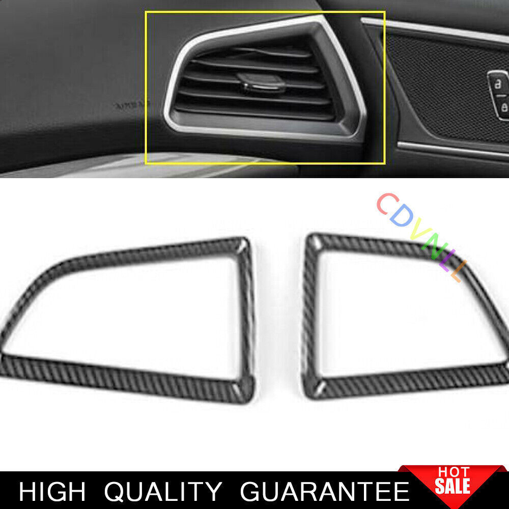 Fit For Ford Edge 2015-2021 Carbon Fiber Car Console L&R Air Outlet Vent Trim 2*
