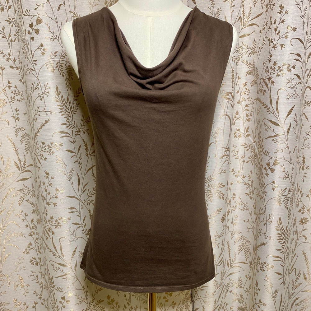 Indigenous Organic Cotton Cowl Neck Top S Earthcore Minimalist Chocolate Brown