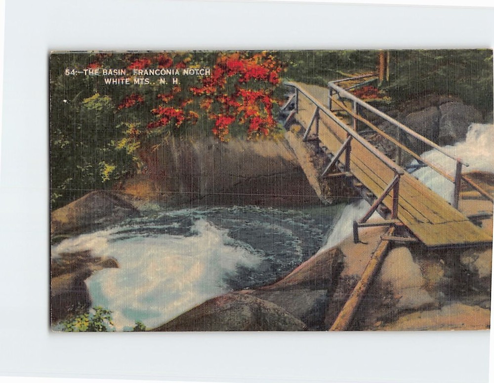 Postcard The Basin Franconia Notch White Mountains New Hampshire USA