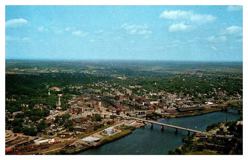 Postcard AERIAL VIEW SCENE Bangor Maine ME m/09 AU1353