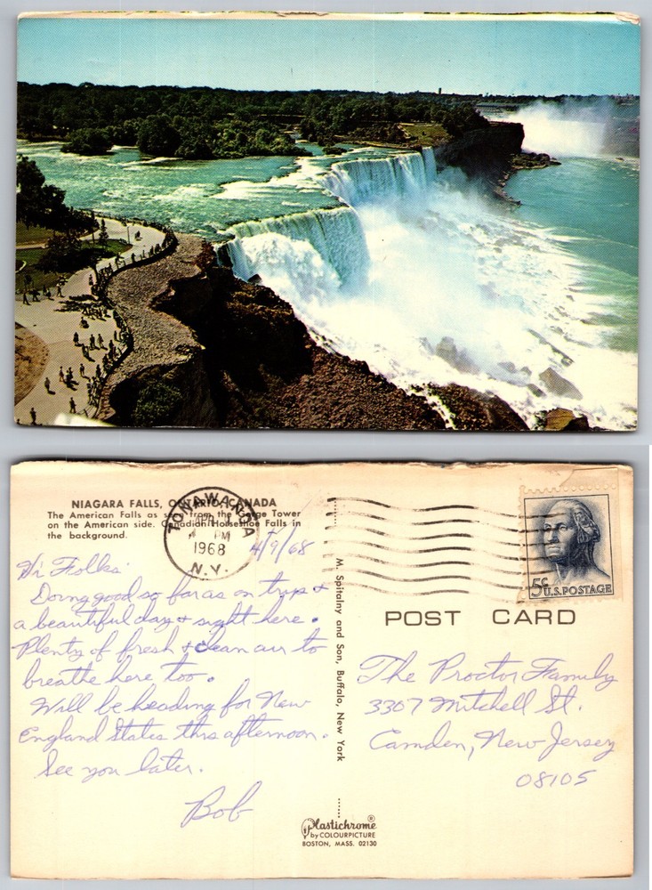 Niagara Falls Canada Waterfall View Postcard