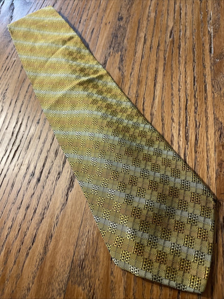Vintage Jhane Barnes Silk Geometric Tie Necktie Hand Made In Italy