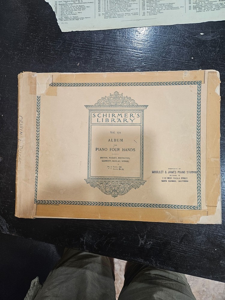 Schirmer's Library vol 371[Haydn,Mozart,Beethoven,Clementi,...for the piano 1895