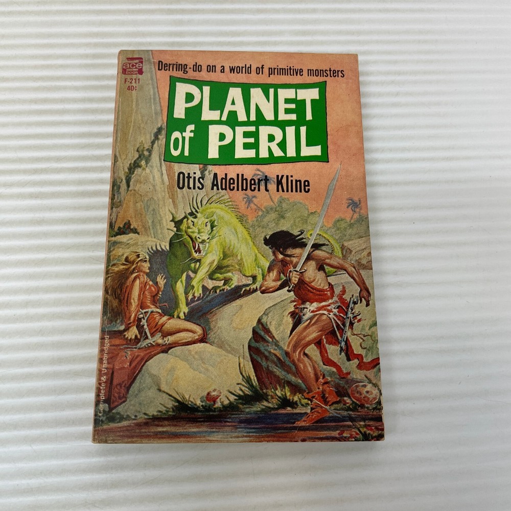 Planet Of Peril Science Fiction Paperback Book by Otis Adelbert Kline Ace 1961