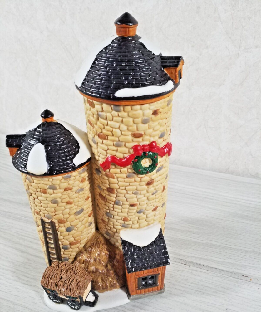 Lemax 1999 Christmas Village 7-Inch Accent Silos Decoration-image